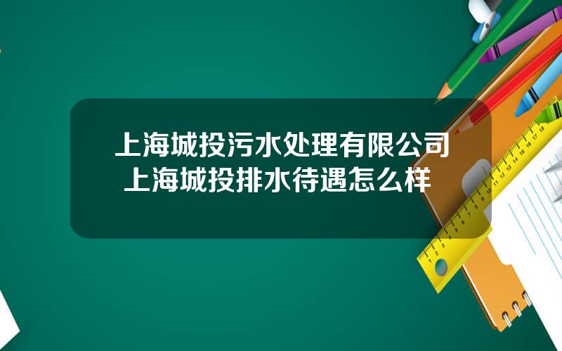 上海城投污水处理有限公司 上海城投排水待遇怎么样